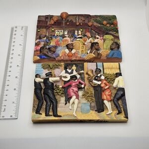 Arthur Dawson "Charleston" And "Attending Church" Vintage 3d Wall Art